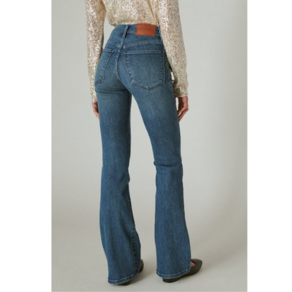 Lucky Brand High Rise Women's Dark Wash Flare Jeans 2 Way Stretch Sz 10 NWT - Picture 3 of 7